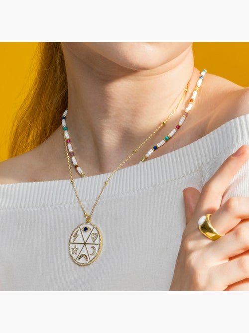 Collier Luxenter multicolore en zirconium finition or 18k - Thiem - Kiabi