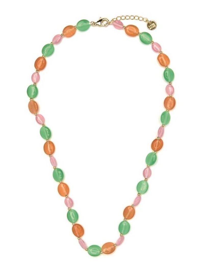 Collier Luxenter or jaune 18k et oeil de chat multicolore - Gorai Multicolore - Kiabi