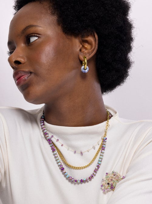 Collier Luxenter plaqué or jaune 18 carats - Hidao - Kiabi