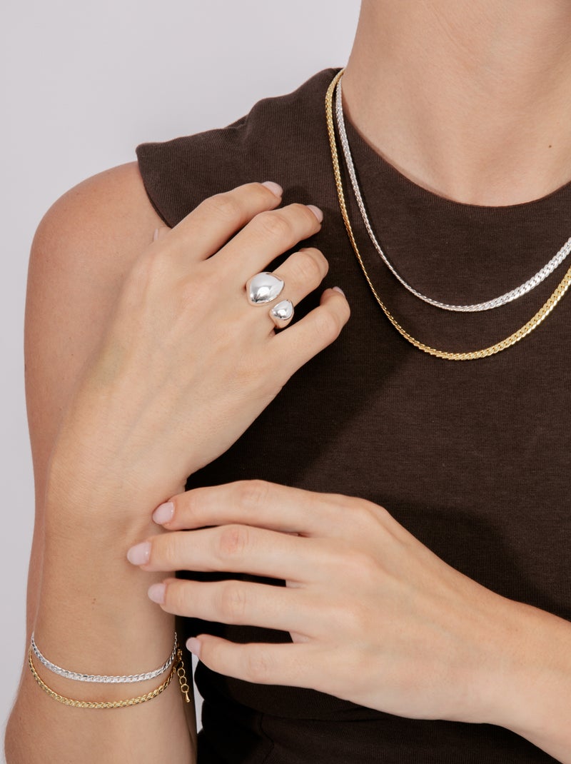 Collier Luxenter plaqué or jaune 18 carats - Nanja Doré - Kiabi