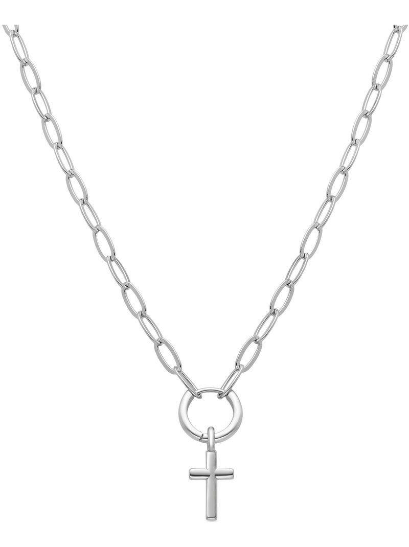 Collier Luxenter rhodié - Croix Argent - Kiabi