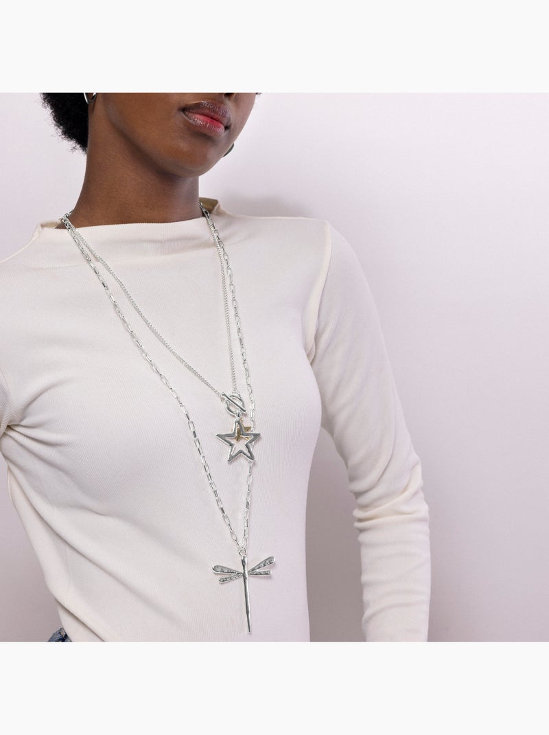 Collier Luxenter rhodié - Makdo Gris - Kiabi