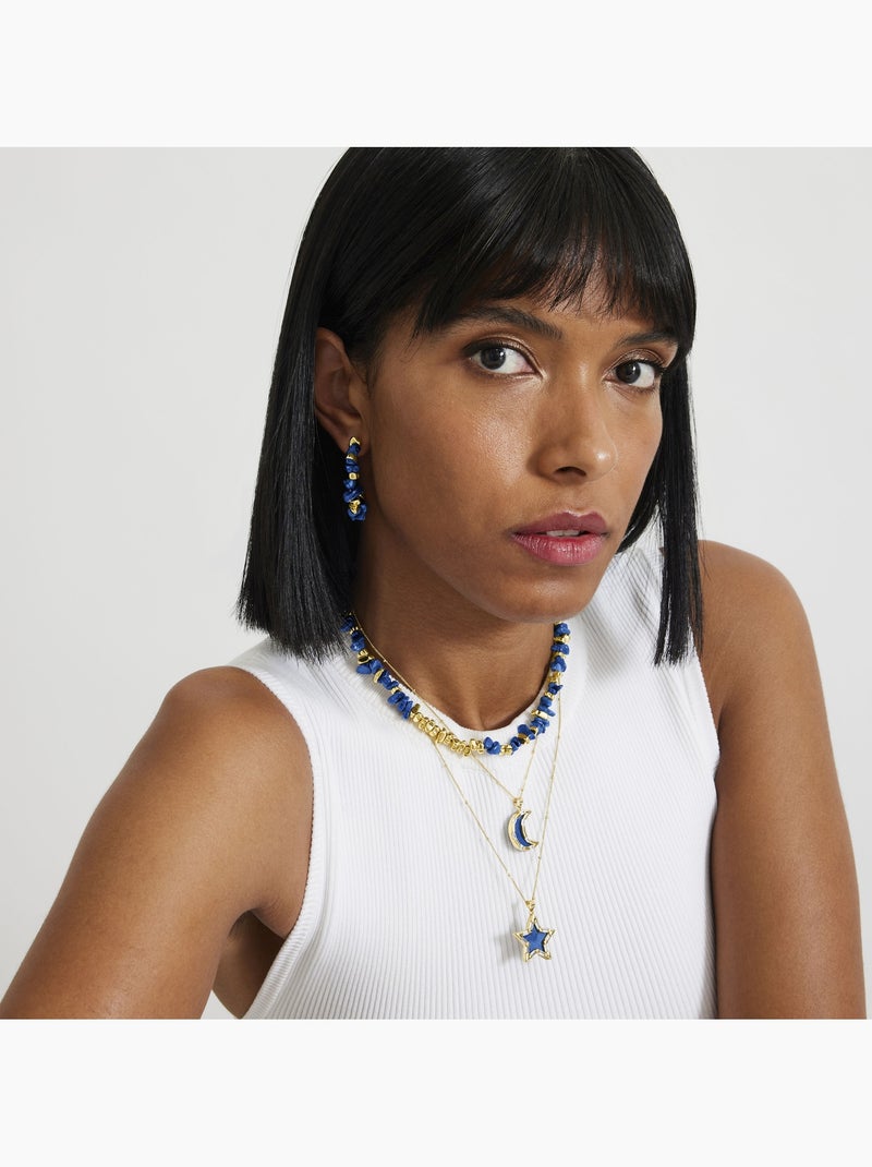 Collier Luxenter Sygo et plaqué or 18k Bleu - Kiabi