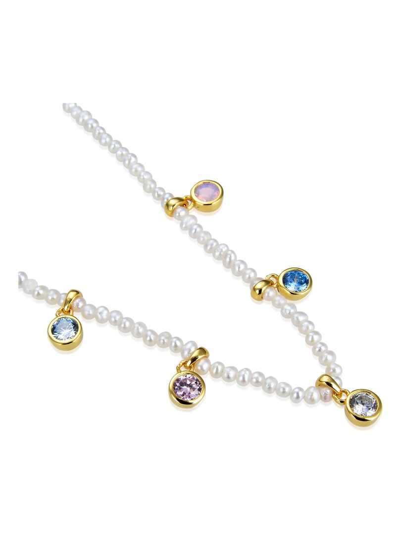 Charme Lettre Spark Sakura En Argent Plaqué Or 18kt - Zirconium, Initiale A à Z