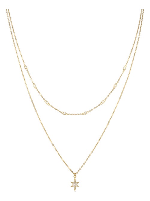 Collier Luxenter Tilmu en argent 925 et zircons brillants, plaqué or jaune 18kt - Kiabi