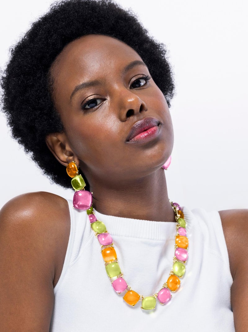 Collier Luxenter Tosab et plaqué or 18k Multicolore - Kiabi