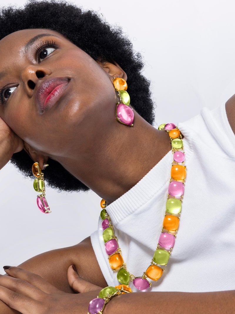 Collier Luxenter Tosab et plaqué or 18k Multicolore - Kiabi