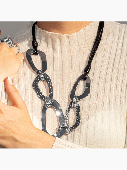 Collier Luxenter Utbe rhodié - Kiabi Collier Luxenter Utbe rhodié - Kiabi