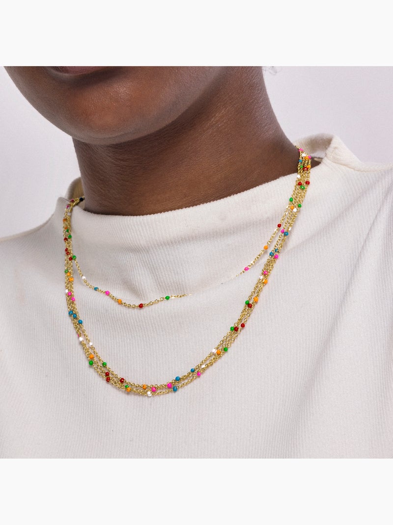 Collier Luxenter Yao et plaqué or 18k Multicolore - Kiabi