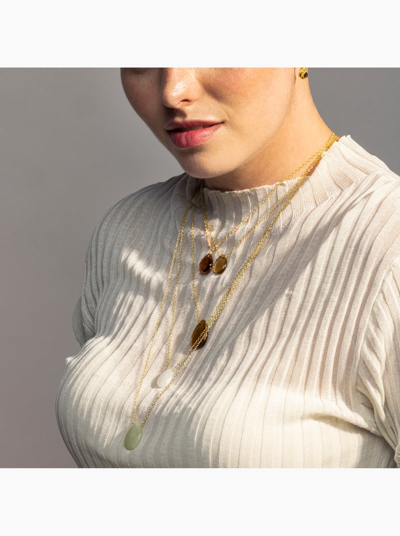 Collier Luxenter Zoqoyi et plaqué or 18k Marron - Kiabi