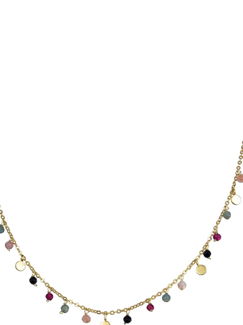 Collier  natsad en argent 925 et cristal multicolore plaqué or 18K Doré/or - Kiabi