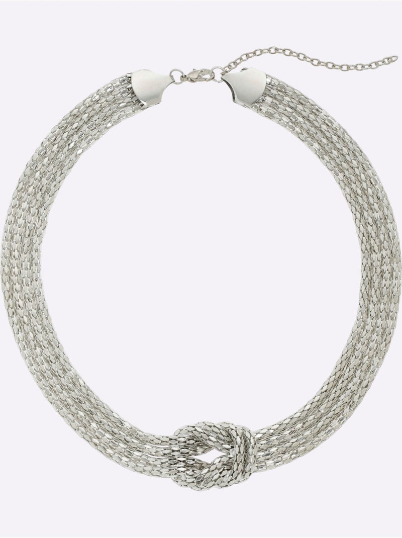 Collier Nœud Décoratif Tendance - Taille Standard - helline Argent - Kiabi