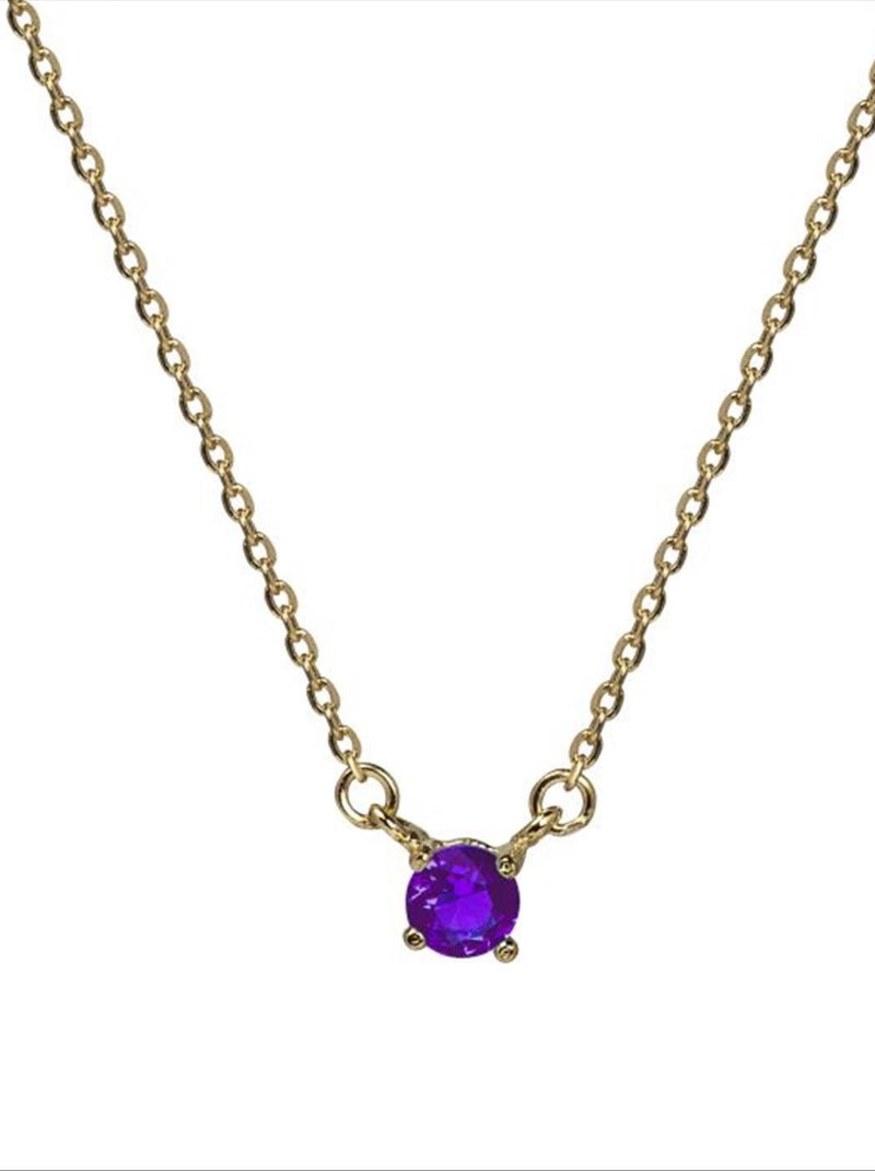 Collier  otieno en argent 925 et zircone d'améthyste finition plaqué or 18 carats Multicolore - Kiabi