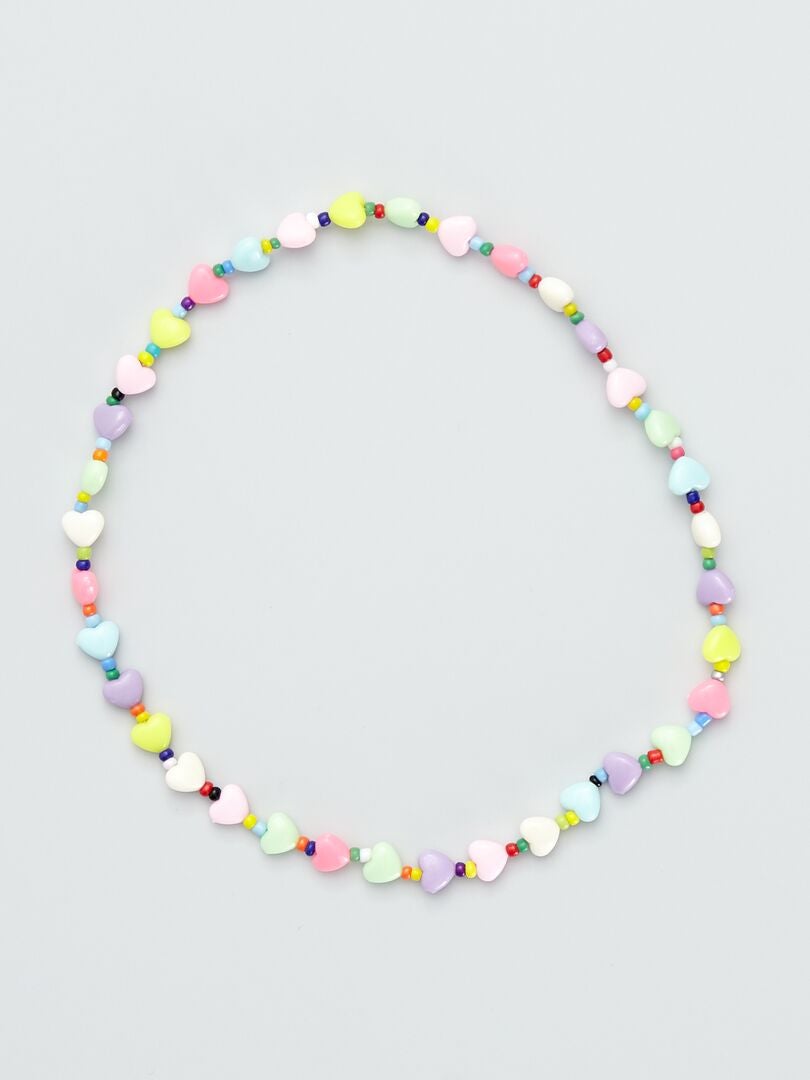 Collier perles 'coeur' multicolores multicolore - Kiabi