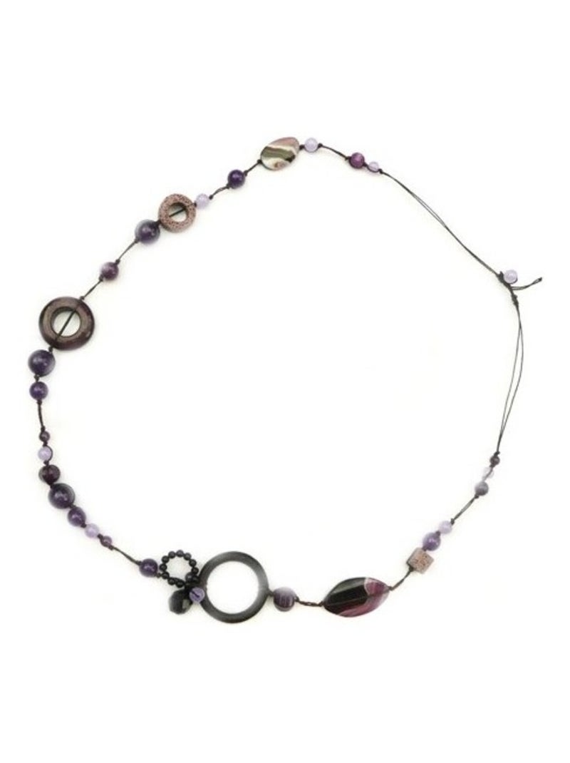 Collier, pierres naturelle Violet - Kiabi