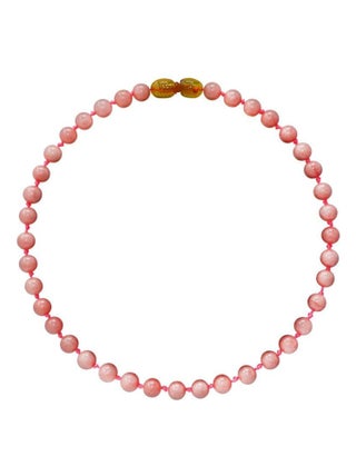 Collier pour bébé pierre naturelle, Quartz Rose Irreversible