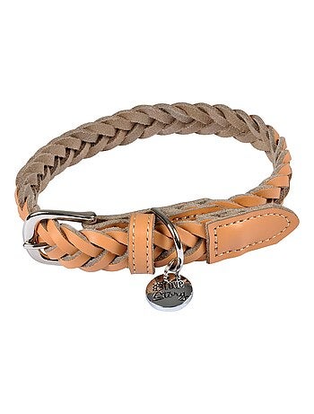 Collier pour chien en cuir tressé