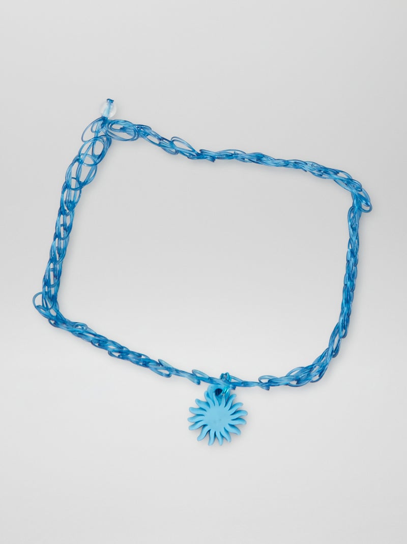 Collier ras de cou élastique Bleu/rose - Kiabi