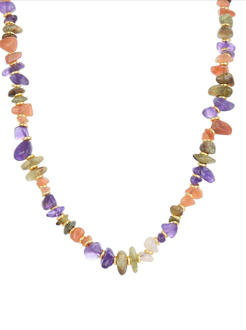Collier Rixu d'améthyste naturelle en or jaune 18 carats Violet - Kiabi
