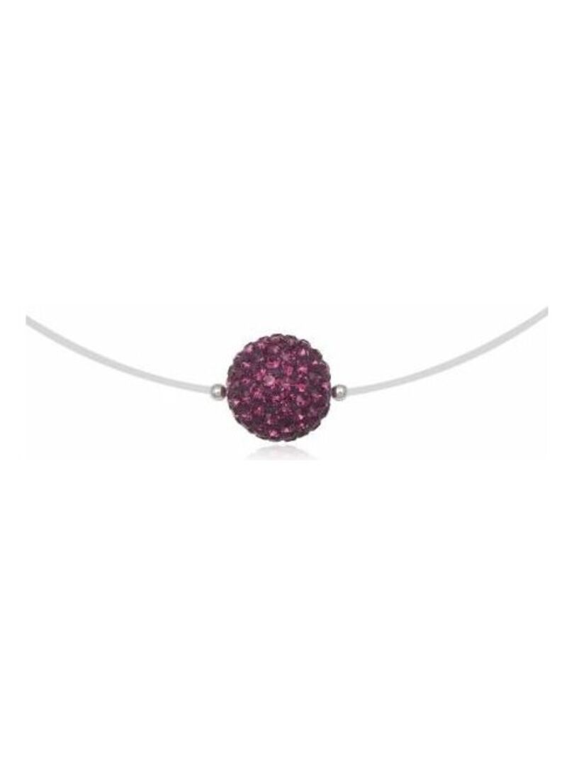 Collier strass et nylon PRUNE- Diamètre 1cm Violet - Kiabi