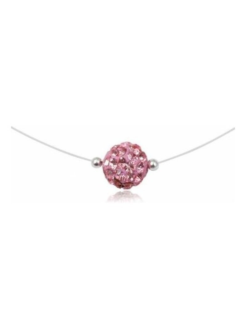 Collier strass Rose - Kiabi