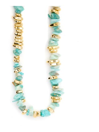 Collier Sygo en Agate verte naturelle 18 carats finition en or jaune 18 carats