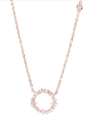 Collier  thilak en argent 925 et zirconia brillant avec finition plaqué or rose 18K