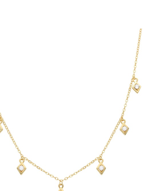 Collier Yak, en zircone brillante, finition en or jaune 18 carats - Kiabi