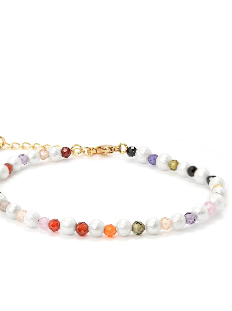 CollierAmio en cristal multicolore en or jaune 18k Multicolore - Kiabi