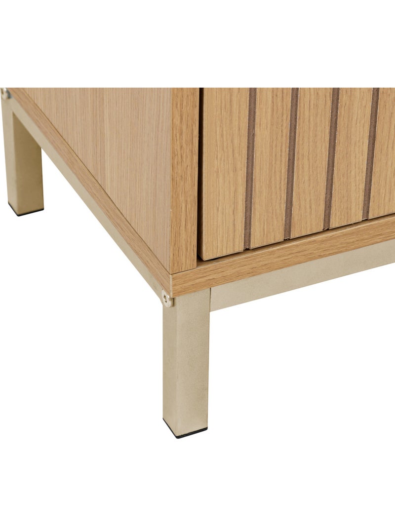 Colonne 1 porte bois rainuré TASSO Beige - Kiabi
