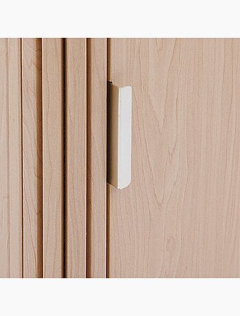 Colonne 1 porte et 2 niches effet bois clair LIORA - Beige