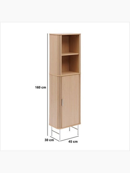 Colonne 1 porte et 2 niches effet bois clair LIORA - Beige - Kiabi