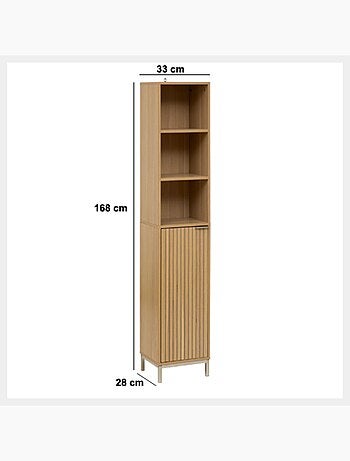 Colonne 1 porte et 3 niches en bois TASSO - Beige