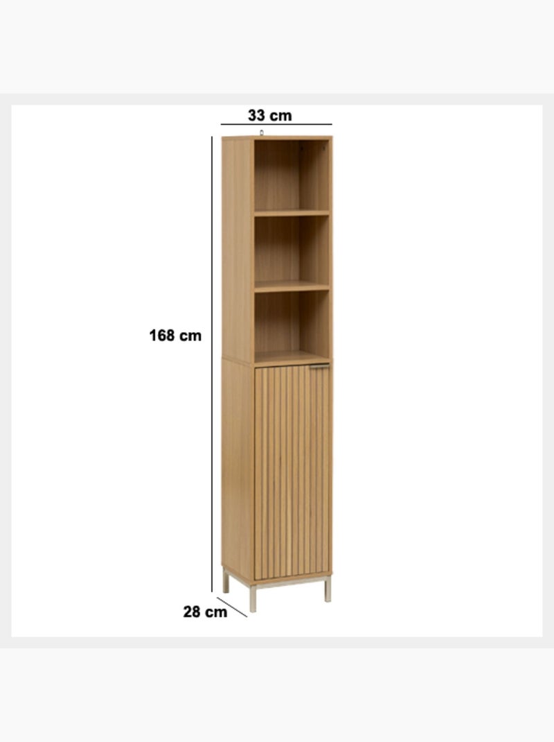 Colonne 1 porte et 3 niches en bois TASSO - Beige Beige - Kiabi