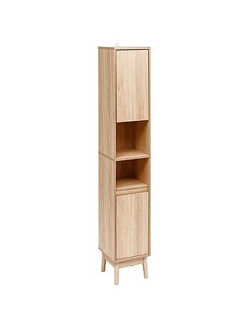 Colonne 2 portes effet bois naturel ABANA - Beige