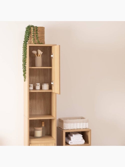 Colonne 2 portes effet bois naturel ABANA - Beige - Kiabi