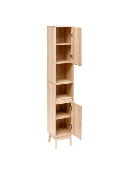 Colonne 2 portes effet bois naturel ABANA - Beige - Kiabi