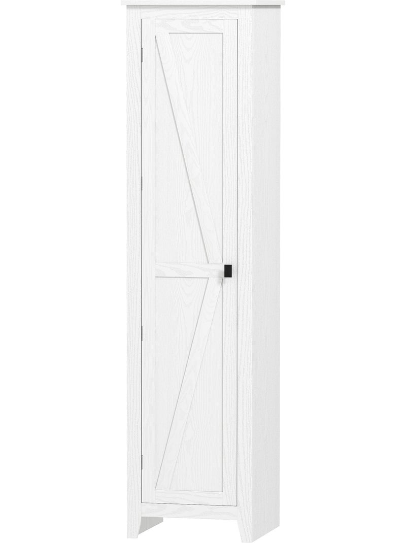 Colonne cuisine style campagne chic porte 4 étagères effet bois blanc Blanc Blanc - Kiabi