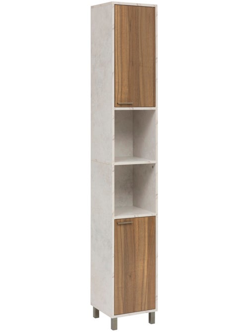 Colonne de rangement 2 portes effet marbre COME - Kiabi