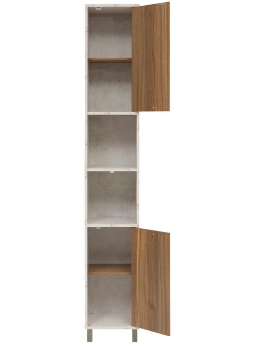 Colonne de rangement 2 portes effet marbre COME - Kiabi