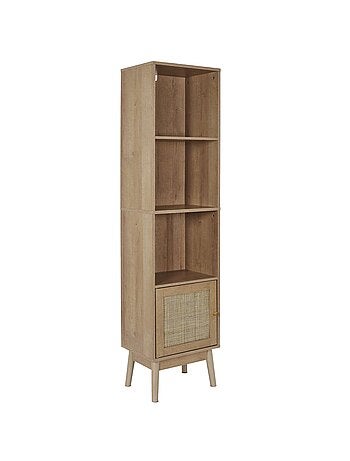 Colonne de rangement Bali en cannage - Marron
