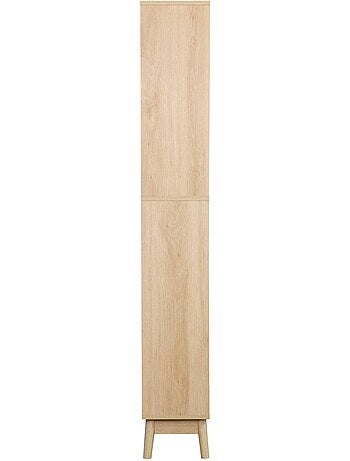 Colonne de rangement décor bois 3 étagères 2 tiroirs linear
