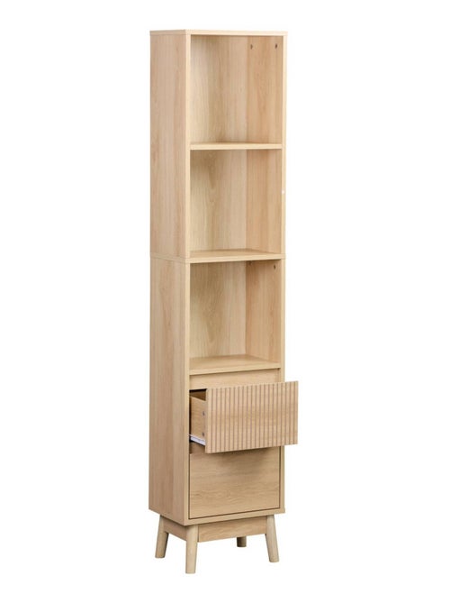Colonne de rangement décor bois 3 étagères 2 tiroirs Linear - Kiabi