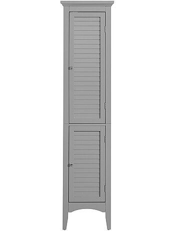 Colonne de rangement en 2 portes effet bois, 160cm