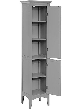 Colonne de rangement en 2 portes effet bois, 160cm