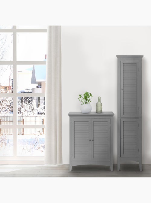 Colonne de rangement en 2 portes effet bois, 160cm - Kiabi