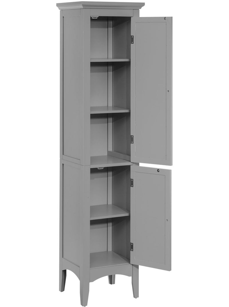 Colonne de rangement en 2 portes effet bois, 160cm Gris - Kiabi