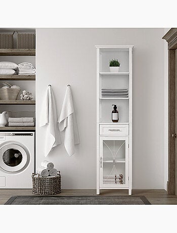 Colonne de rangement en effet bois, 165cm