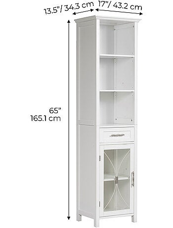 Colonne de rangement en effet bois, 165cm