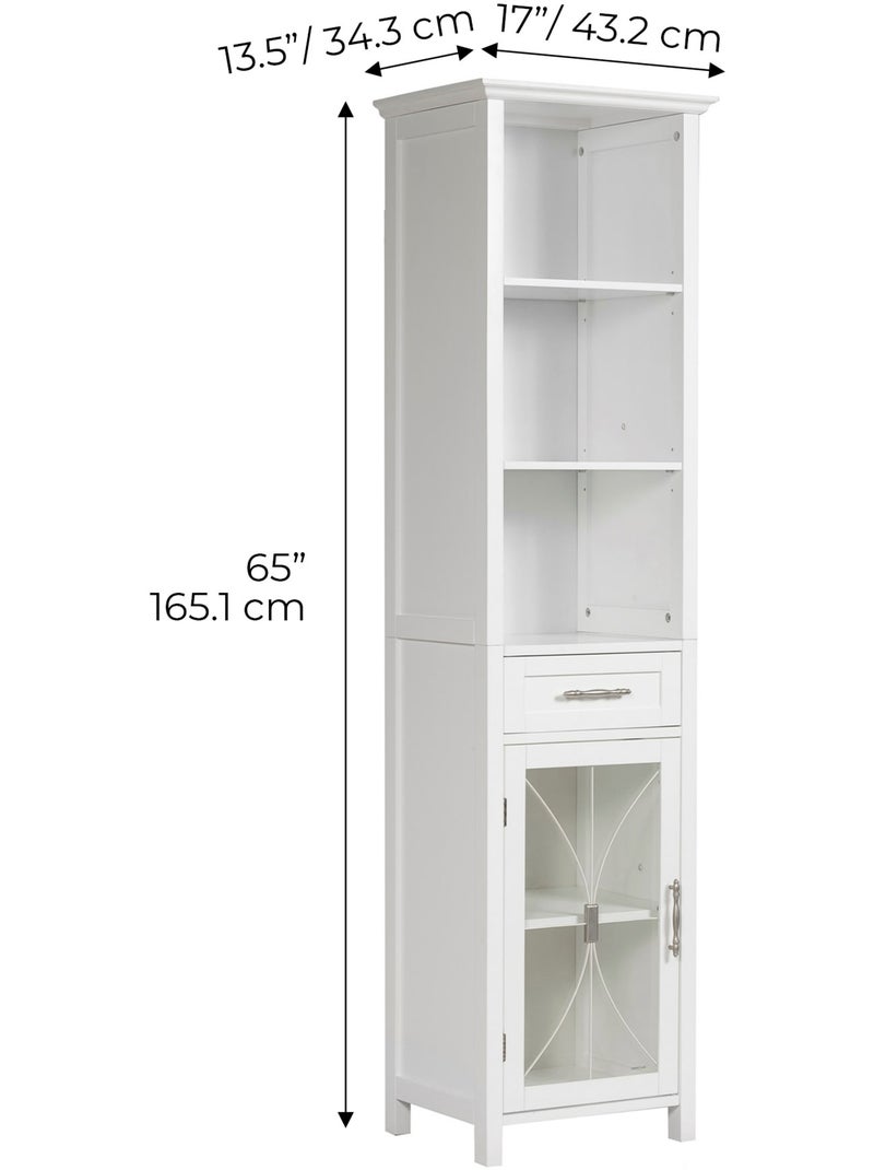 Colonne de rangement en effet bois, 165cm Blanc - Kiabi